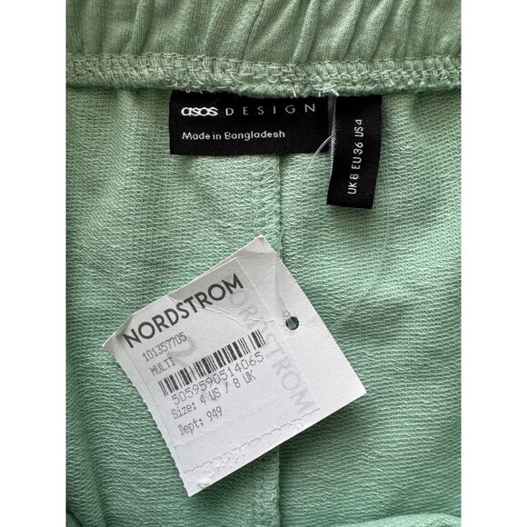 New ASOS NORDSTROM Women's Sage Green Drawstring Waistband Casual Shorts Size 4 - Picture 7 of 8